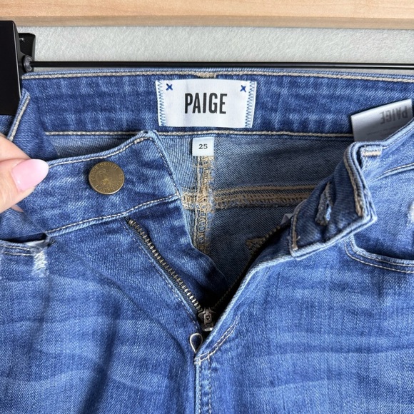 Paige Women’s Distressed Denim Low Rise Skinny Jeans size 25 - Picture 2 of 12
